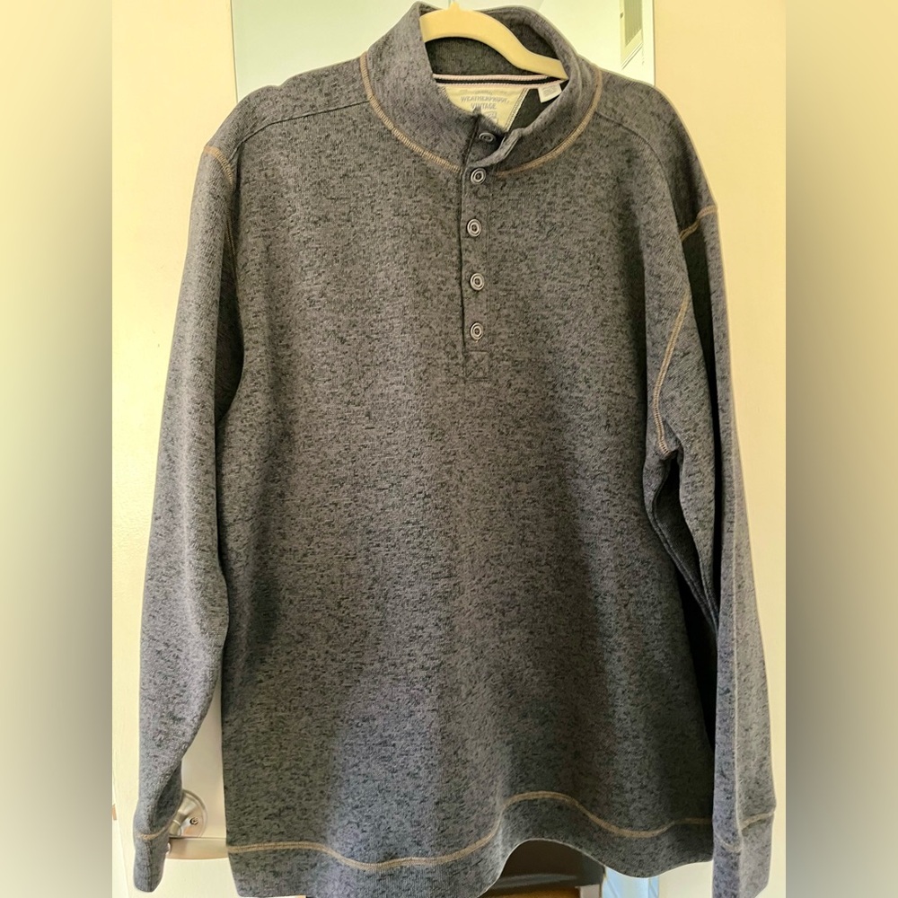 Mens Weatherproof Vintage Brand Buttonup Mock Top